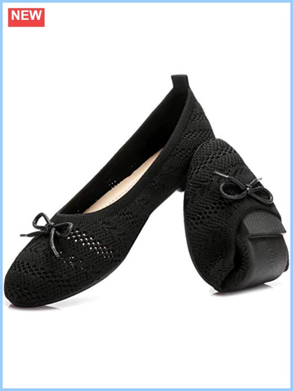 Womens Crochet Lace Mesh Ballet Flats Bowknot Slip On Casual Shoes